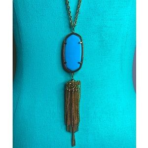 Kendra Scott Rayne- turquoise/gold long necklace